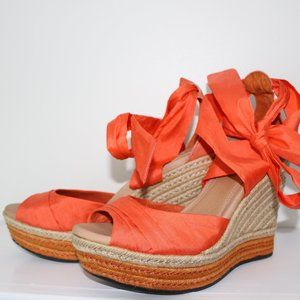 NEW UGG Luciana Wedges Bright Orange Sz. 7